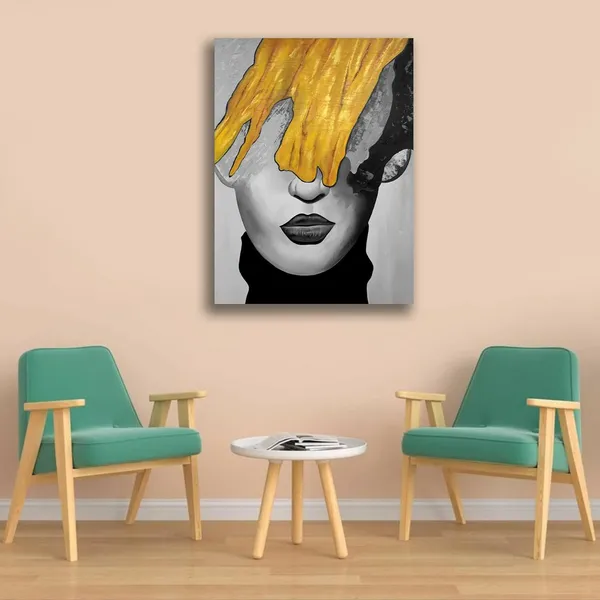 Multicolour_Beautiful_Abstract_Canvas_Painting_For_Living_Room_Wall_Decor_A_Women_Portrait_|_Canvas_Painting_|_Modern_Wall_Art_(Ready_To_Hang)(With_Frame)_(18_By_24_Inches)