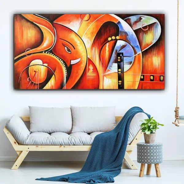 Multicolour_Beautiful_Ganesha_Jee_Paintings_Canvas_Wall_Art_Painting_Frame_For_Living_Room_(With_Wooden_Framing)_(60_By_30_Inches)