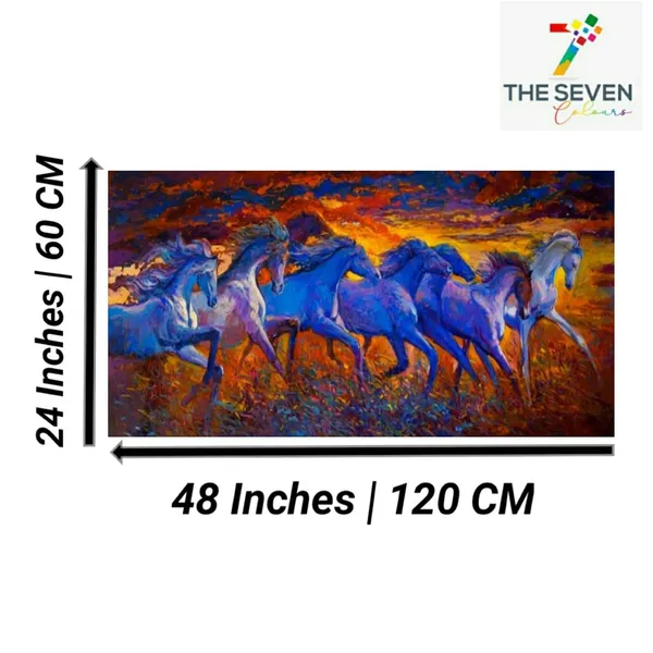 Multicolour_Beautiful_Vastu_Seven_Blue_Running_Horses_Painting_Sunrise_With_Frame_Wall_Decors_Big_Large_Size_Canvas_Modern_Wall_Arts_For_Home_Decor_|_Bedroom_|_Office_Walls_(48_By_24_Inches)