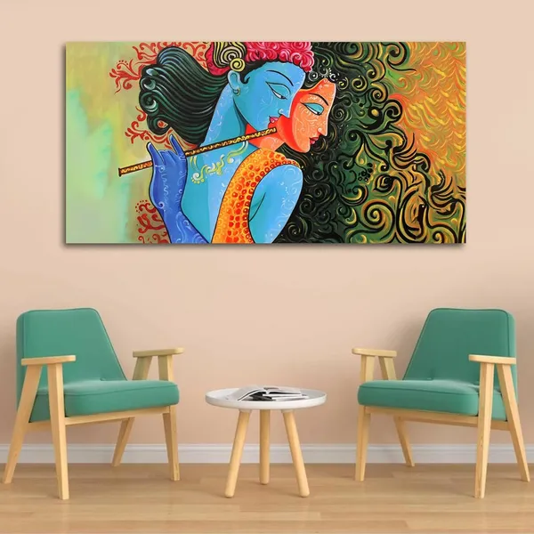 Multicolour_Madhubani_Radha_Krishna_Painting_Canvas_Frame_Big_Large_Size_Wall_Frame_Wall_Decor_|_Canvas_Painting_|_Home_Decoration_|_Office_Walls_Decor_(Ready_To_Hang)_(60_By_30_Inches)