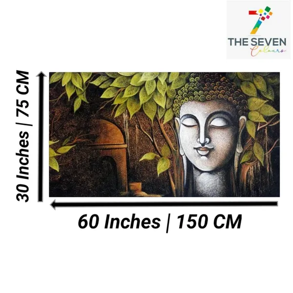 Multicolour_Lord_Buddha_Painting_Canvas_Wall_Frame_|_Canvas_Painting_|_Meditating_Buddha_Painting_|_Large_Size_Painting_(With_Wooden_Frame)_(60_By_30_Inches)