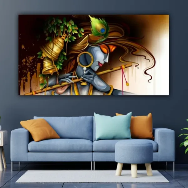 Multicolour_Beautiful_Canvas_Krishna_Paintings_Abstract_Modern_Wall_Art_Paintings_Big_Large_Size_For_Living_Room_|_Bedroom_(With_Frame)_(60_By_30_Inches)