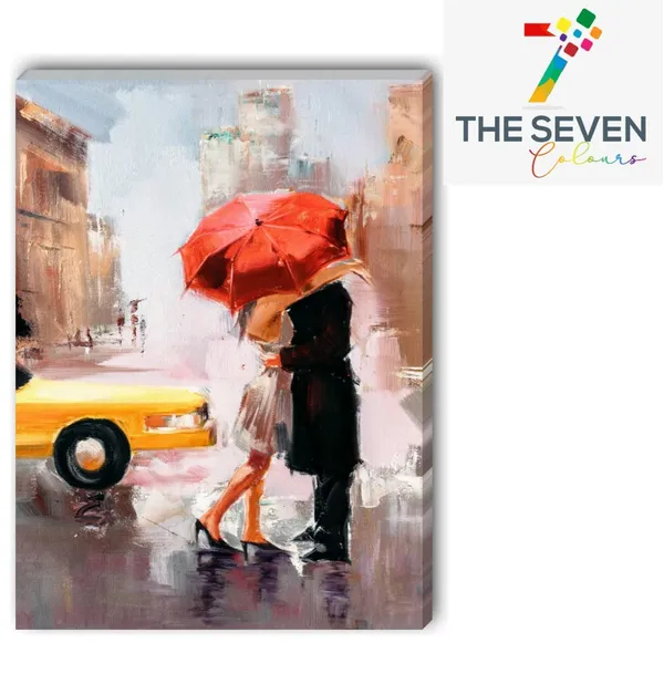 Multicolour_Beautiful_Couple_Under_The_Red_Umbrella_On_Street_Canvas_Abstract_Modern_Art_Painting_For_Living_Room_(With_Frame)_(18_By_24_Inches)
