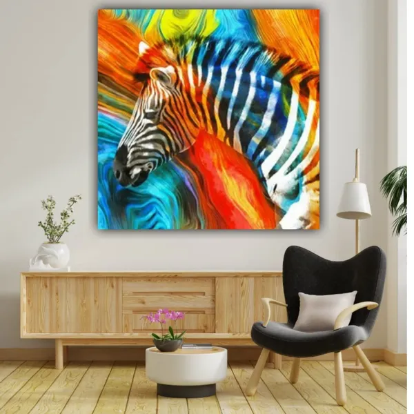 Multicolour_Beautiful_Multicolour_Zebra_Modern_Wall_Art_Decor_Painting_Frame_For_Living_Room_|_Bedroom_|_Office_Walls_(With_Frame)_(24_By_24_Inches)