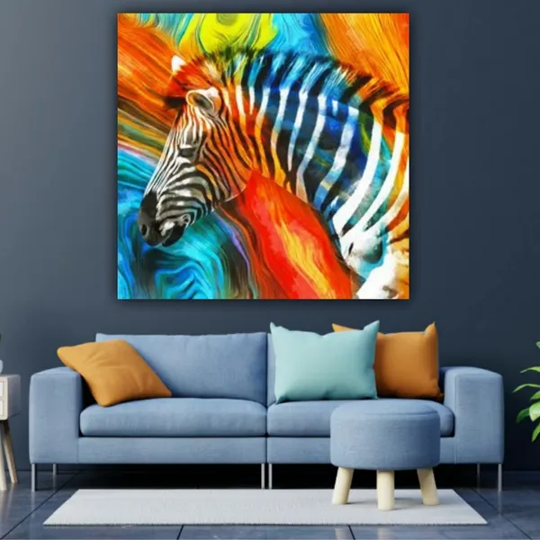 Multicolour_Beautiful_Multicolour_Zebra_Modern_Wall_Art_Decor_Painting_Frame_For_Living_Room_|_Bedroom_|_Office_Walls_(With_Frame)_(24_By_24_Inches)