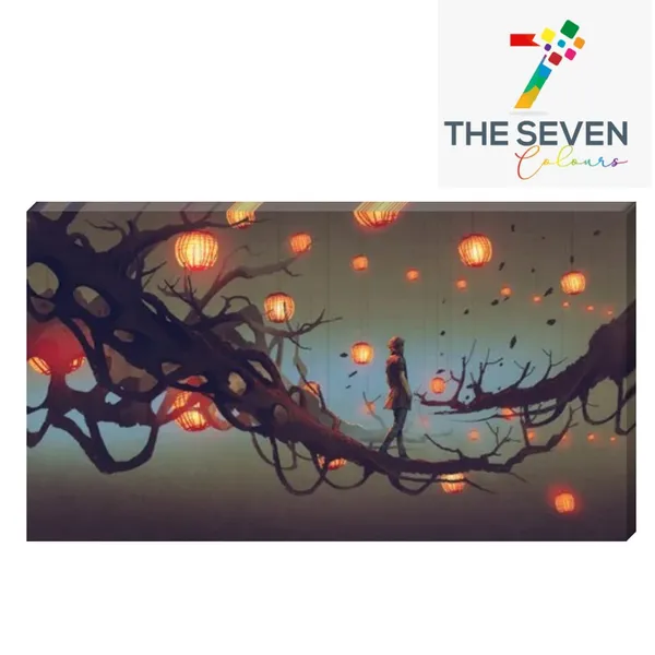 Multicolour_Girl_Walking_On_Tree_Branch_Lit_Lanterns_Beautiful_Abstract_Modern_Wall_Art_Canvas_Painting_Frame_For_Living_Room_|_Bedroom_(With_Frame)_(36_By_24_Inches)