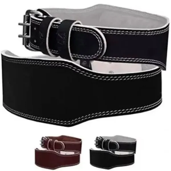 Black_Weight_Lifting_Belt_Vegan_Leather_Back_Support_Gym_Belt,_Lever_Belt_For_Athletes_With_Adjustable_Holes_Suitable_For_Men_&_Womens_For_All_Waist_Sizes_|_Wightlifting_Powerlifting_Bodybuilding_Deadlift_Gym_Workout_Sqaut_Training_(Men_&_Womens)