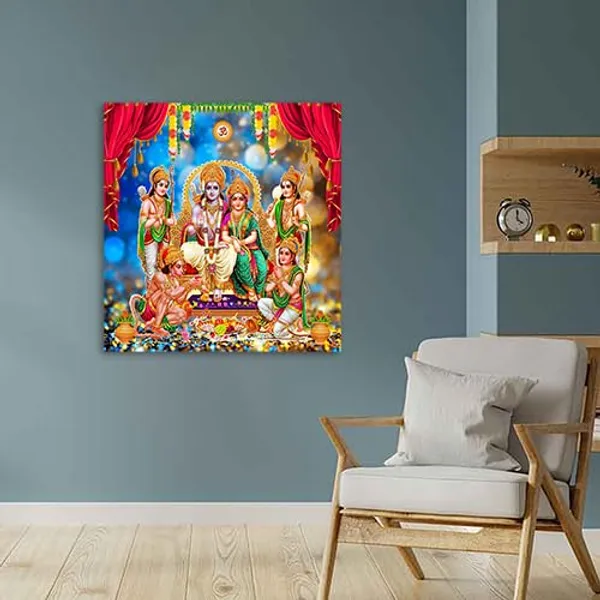Multicolour_Beautiful_Ram_Darbar_Lord_Shri_Ram_Sita_Parivar_Canvas_Painting_Wall_Frame_Wall_Decor_For_Living_Room,_Modern_Art_Painting_(Ready_To_Hang)_(24_By_24_Inches)