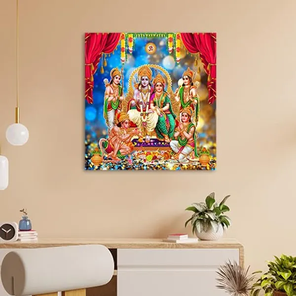 Multicolour_Beautiful_Ram_Darbar_Lord_Shri_Ram_Sita_Parivar_Canvas_Painting_Wall_Frame_Wall_Decor_For_Living_Room,_Modern_Art_Painting_(Ready_To_Hang)_(24_By_24_Inches)
