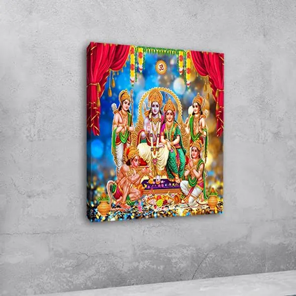 Multicolour_Beautiful_Ram_Darbar_Lord_Shri_Ram_Sita_Parivar_Canvas_Painting_Wall_Frame_Wall_Decor_For_Living_Room,_Modern_Art_Painting_(Ready_To_Hang)_(24_By_24_Inches)