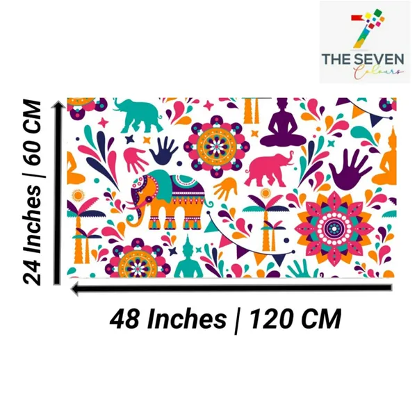 Multicolour_Beautiful_Madhubani_Paintings_Modern_Wall_Art_Decor_Canvas_Painting_For_Living_Room_|_Bedroom_|_Office_Walls_(With_Frame)_(48_By_24_Inches)