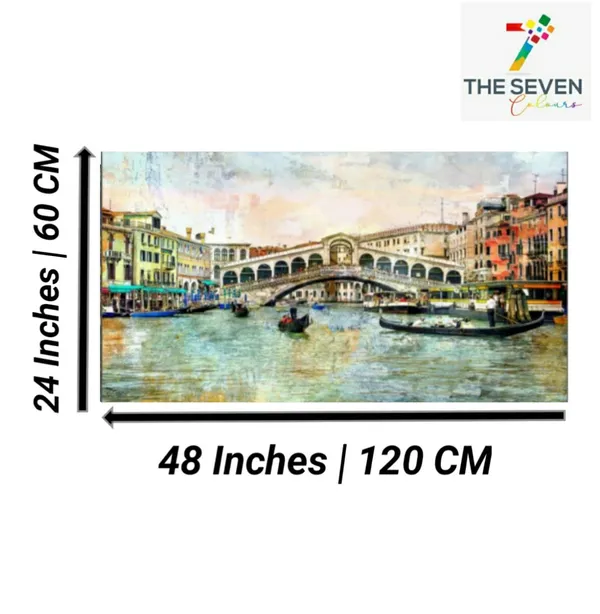 Multicolour_Beautiful_Rialto_Bridge_Canvas_Paintings_For_Living_Room_|_Bedroom_(With_Frame)_(48_By_24_Inches)