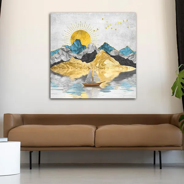 Multicolour_Beautiful_Mountain_Abstract_Painting_Wall_Frame_Wall_Decors_Wall_Decor_|_Mountain_Painting_With_Frame_|_Canvas_Painting_(Ready_To_Hang)_(24_By_24_Inches)