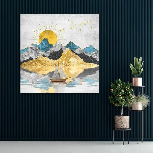 Multicolour_Beautiful_Mountain_Abstract_Painting_Wall_Frame_Wall_Decors_Wall_Decor_|_Mountain_Painting_With_Frame_|_Canvas_Painting_(Ready_To_Hang)_(24_By_24_Inches)