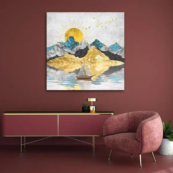 Multicolour_Beautiful_Mountain_Abstract_Painting_Wall_Frame_Wall_Decors_Wall_Decor_|_Mountain_Painting_With_Frame_|_Canvas_Painting_(Ready_To_Hang)_(24_By_24_Inches)