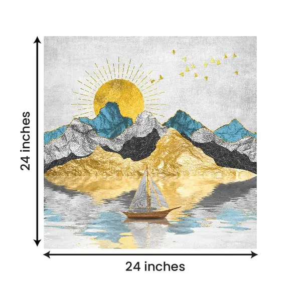 Multicolour_Beautiful_Mountain_Abstract_Painting_Wall_Frame_Wall_Decors_Wall_Decor_|_Mountain_Painting_With_Frame_|_Canvas_Painting_(Ready_To_Hang)_(24_By_24_Inches)