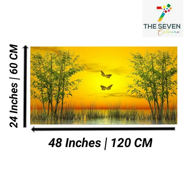 Multicolour_Beautiful_Sunrise_Landscape_Butterfly_Canvas_Painting_Big_Large_Size_For_Living_Room_|_Bedroom_|_Office_Walls_|_Home_Decoration_(With_Frame)_(48_By_24_Inches)