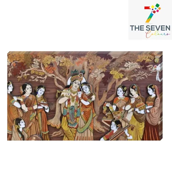 Multicolour_Beautiful_Canvas_Madhubani_Radha_Krishna_Painting_With_Frame_For_Living_Room_Wall_Decor_Big_Size_Large_Photo_Home_(60_By_30_Inches)