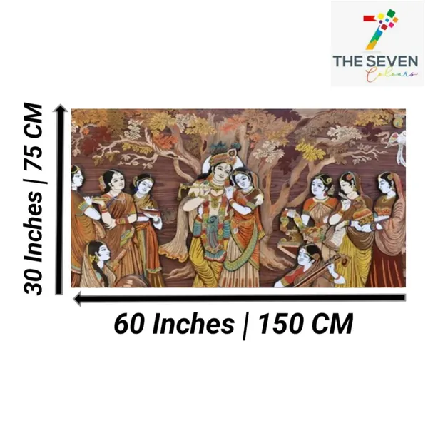 Multicolour_Beautiful_Canvas_Madhubani_Radha_Krishna_Painting_With_Frame_For_Living_Room_Wall_Decor_Big_Size_Large_Photo_Home_(60_By_30_Inches)