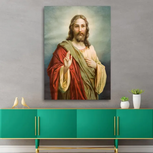 Multicolour_Beautiful_Jesus_Christ_Painting_Canvas_Wall_Frame_Wall_Decor,_Big_Large_Size_Canvas_Painting_With_Frame_|_Canvas_Painting_|_Jesus_Painting_(Ready_To_Hang)_(24_By_48_Inches)