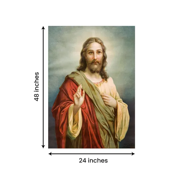 Multicolour_Beautiful_Jesus_Christ_Painting_Canvas_Wall_Frame_Wall_Decor,_Big_Large_Size_Canvas_Painting_With_Frame_|_Canvas_Painting_|_Jesus_Painting_(Ready_To_Hang)_(24_By_48_Inches)