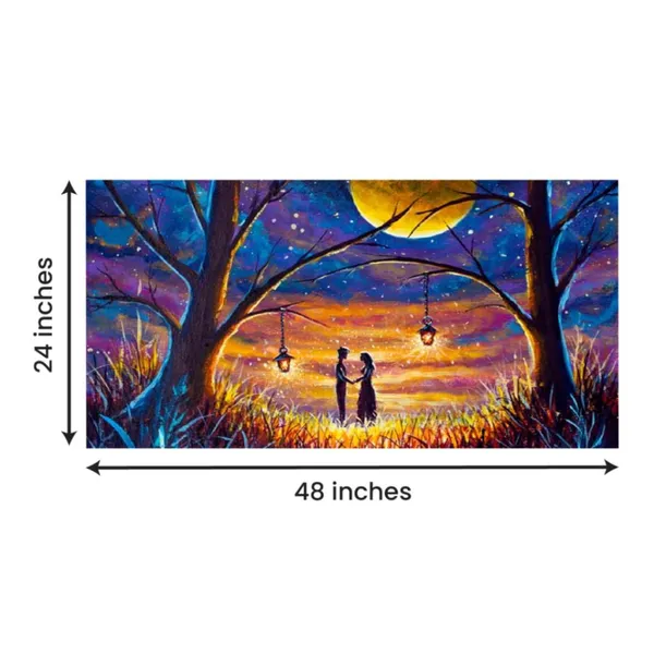 Multicolour_Landscape_Couples_Canvas_Painting_Wall_Frame_Wall_Decor_For_Living_Room_|_Couples_In_Night_Sky_Painting_(Ready_To_Hang)_(48_By_24_Inches)