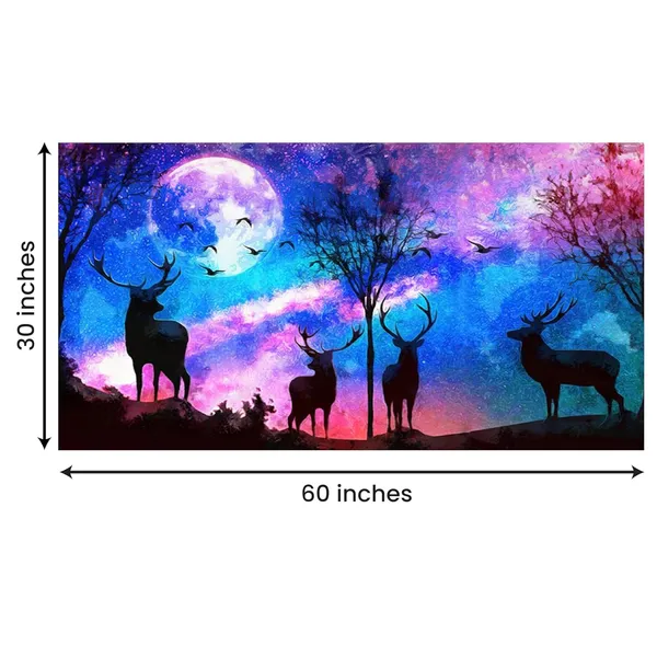 Multicolour_Beautiful_Deer_In_Forest_Canvas_Painting_Wall_Frame_Wall_Decor_For_Living_Room_|_Modern_Art_Canvas_Painting_(Ready_To_Hang)_(60_By_30_Inches)