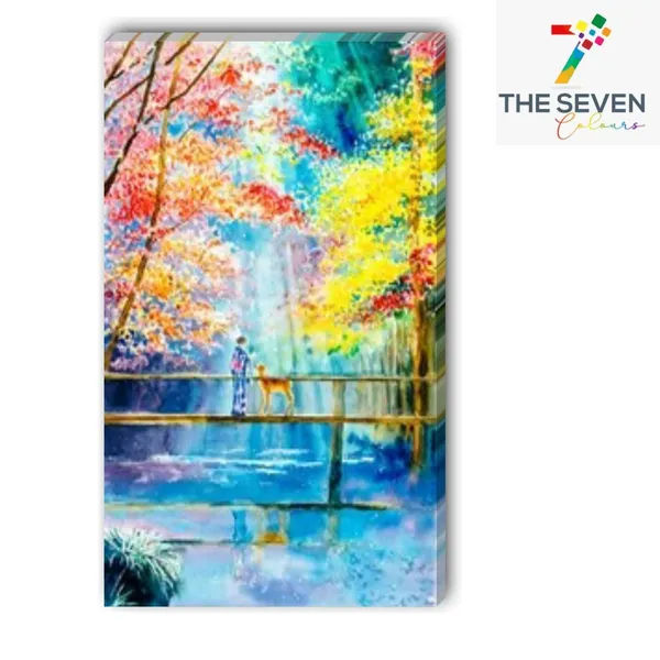 Multicolour_Beautiful_Canvas_Painting_A_Girl_And_A_Deer_On_An_Autumn_Forest_Breeze_Landscape_Modern_Wall_Art_Decor_Big_Large_Size_Paintings_(With_Frame)_(18_By_24_Inches)