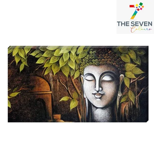 Multicolour_Beautiful_Meditating_Buddha_Painting_Under_Bodhi_Tree_Canvas_Abstract_Modern_Wall_Art_Decor_Big_Large_Size_Paintings_For_Living_Room_(With_Frame)_(48_By_24_Inches)