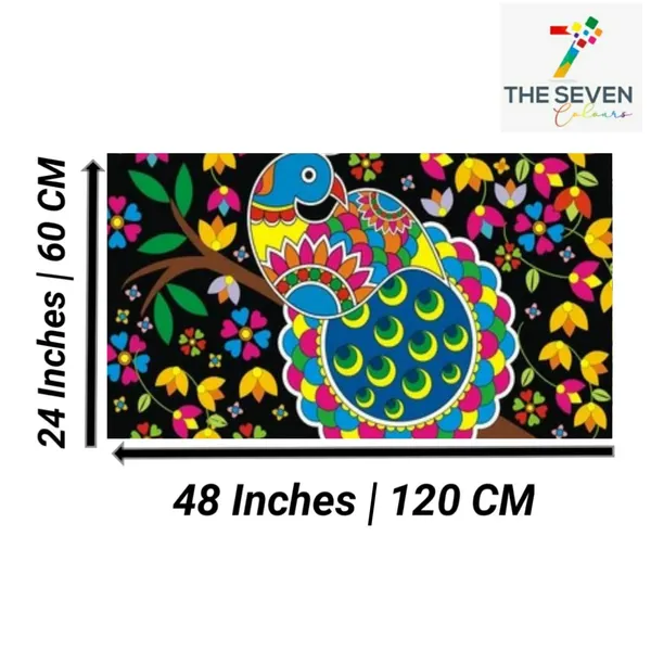 Multicolour_Beautiful_Peacock_Madhubani_Paintings_Canvas_Abstract_Modern_Wall_Decor_Madhubani_Art_Big_Large_Size_Paintings_For_Living_Room_(With_Frame)_(48_By_24_Inches)