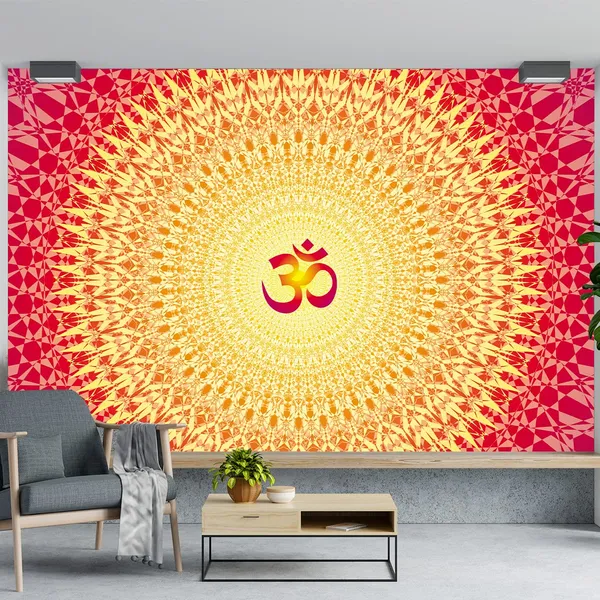 Multicolour_Self_Adhesive_Wallpapers_Om_Vinyl_Decals_For_Wall_Decors_|_Home_Decoration_|_Temple_|_Office_Walls_(120X120Inches)