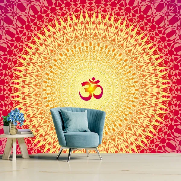 Multicolour_Self_Adhesive_Wallpapers_Om_Vinyl_Decals_For_Wall_Decors_|_Home_Decoration_|_Temple_|_Office_Walls_(120X120Inches)