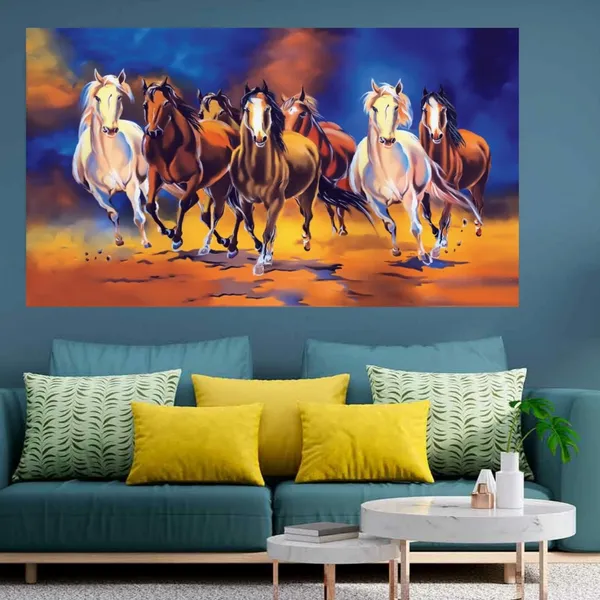 Multicolour_Running_Horses_Vastu_Painting_Canvas_Wall_Frame_For_Living_Room_Wall_Decors_|_Canvas_Painting