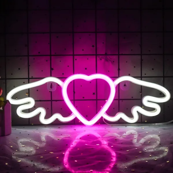Multicolour_Beautiful_Led_Neon_Wings_Light_Decor,_Feathers_Wing_And_Heart_Light_Design_For_Wall_Decoration,_Selfie_Booth_|_Neon_Light_Plate_(30_By_15_Inches)