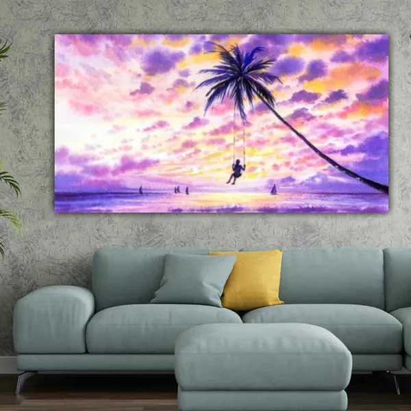 Multicolour_Landscape_Canvas_Painting_Frame_Wall_Decor_Beautiful_Sea_Landscape_Painting_|_Big_Large_Size_Wall_Painting_Frame_|_Canvas_Painting_(Ready_To_Hang)_(48_By_24_Inches)