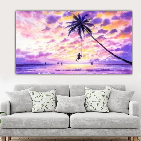 Multicolour_Landscape_Canvas_Painting_Frame_Wall_Decor_Beautiful_Sea_Landscape_Painting_|_Big_Large_Size_Wall_Painting_Frame_|_Canvas_Painting_(Ready_To_Hang)_(48_By_24_Inches)