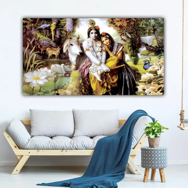 Multicolour_Beautiful_Radha_Krishna_Paintings_Canvas_Modern_Wall_Art_Decor_Big_Large_Size_For_Living_Room_|_Bedroom_|_Office_Walls_(Wooden_Frame)_(60_By_30_Inches)_(With_Frame)