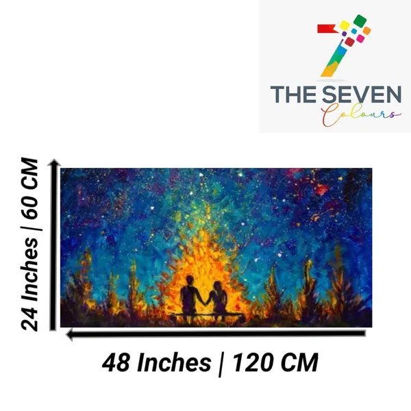 Multicolour_Landscape_Couples_Canvas_Painting_Wall_Frame_Wall_Decor_For_Living_Room,_Couples_Under_Glowing_Sky_Painting_(Ready_To_Hang)_(48_By_24_Inches)