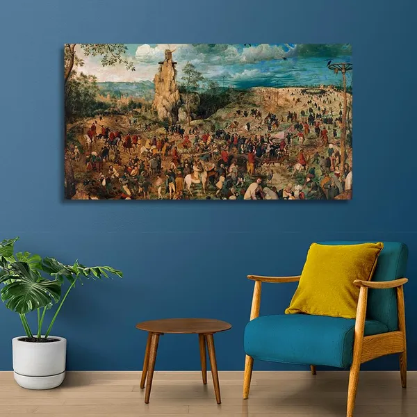 Multicolour_Beautiful_The_Procession_To_Calvary_By_Pieter_Brueghel_Canvas_Painting_Wall_Frame_Wall_Decor_|_Modern_Art_Canvas_Painting_(Ready_To_Hang)_(60_By_30_Inches)