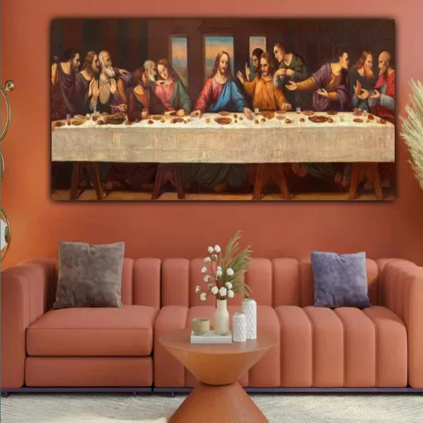 Multicolour_Beautiful_Jesus_Painting_Canvas_Last_Supper_Abstract_Ancient_Wall_Art_Big_Large_Big_Size_Frame_For_Home_Decor_|_Living_Room_|_Bedroom_(With_Frame)_(48_By_24_Inches)