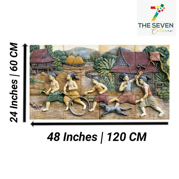 Multicolour_3D_Canvas_Paintings_Miniature_Art_Of_A_Village_Beautiful_Wall_Art_Decor_Big_Large_Size_Painting_Frame_For_Living_Room_(With_Frame)_(48_By_24_Inches_|_120_By_60_Cm)