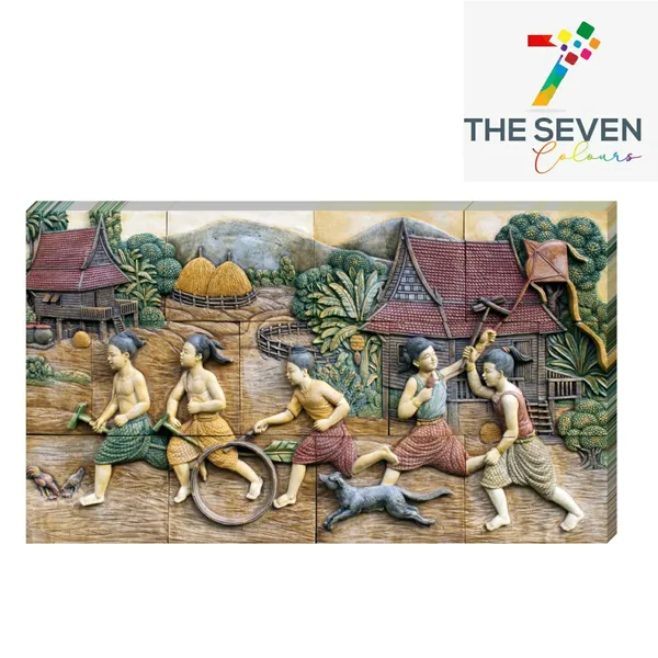 Multicolour_3D_Canvas_Paintings_Miniature_Art_Of_A_Village_Beautiful_Wall_Art_Decor_Big_Large_Size_Painting_Frame_For_Living_Room_(With_Frame)_(48_By_24_Inches_|_120_By_60_Cm)