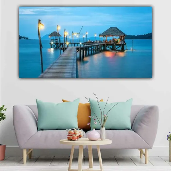Multicolour_Beautiful_Bahamas_Beach_Landscape_Painting_Canvas_Modern_Art_Wall_Decor_Big_Large_Size_Painting_For_Living_Room_|_Bedroom_|_Office_Walls_(With_Frame)_(48_By_24_Inches)
