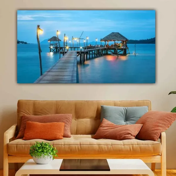 Multicolour_Beautiful_Bahamas_Beach_Landscape_Painting_Canvas_Modern_Art_Wall_Decor_Big_Large_Size_Painting_For_Living_Room_|_Bedroom_|_Office_Walls_(With_Frame)_(48_By_24_Inches)