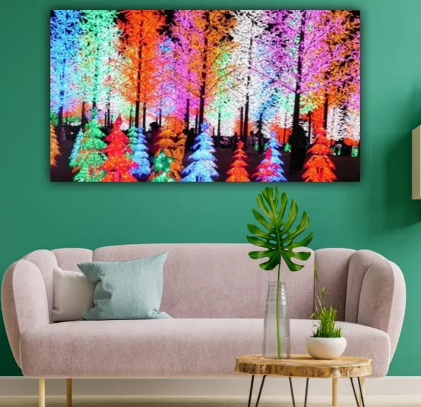 Multicolour_Beautiful_Festive_Colorful_Trees_Of_Autumn_Forest_Landscape_Paintings_Canvas_Modern_Wall_Art_Decor_Big_Large_Size_Painting_Frame_For_Living_Room_(With_Frame)_(48_By_24_Inches)