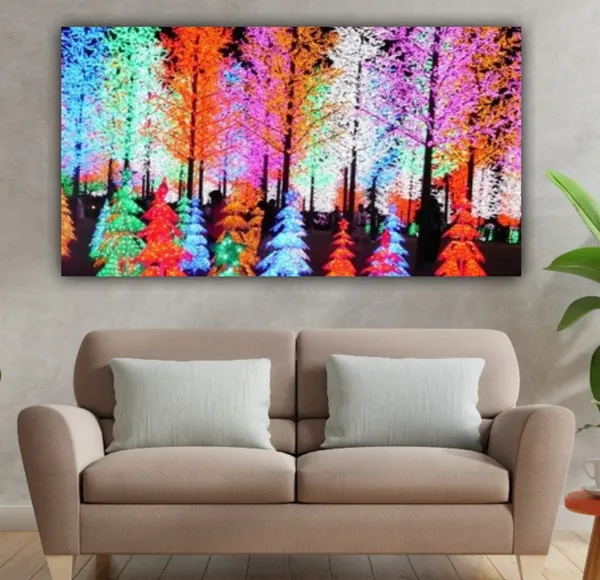 Multicolour_Beautiful_Festive_Colorful_Trees_Of_Autumn_Forest_Landscape_Paintings_Canvas_Modern_Wall_Art_Decor_Big_Large_Size_Painting_Frame_For_Living_Room_(With_Frame)_(48_By_24_Inches)