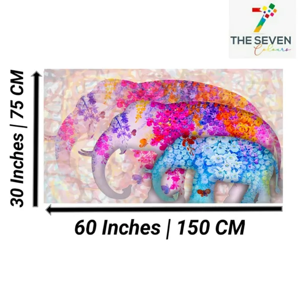 Multicolour_Beautiful_Canvas_Painting_Multicoloured_Elephant_Family_Abstract_Paintings_For_Living_Room_|_Bedroom_|_Office_Walls_Big_Size_(With_Wooden_Frame)_(60_By_30_Inches)