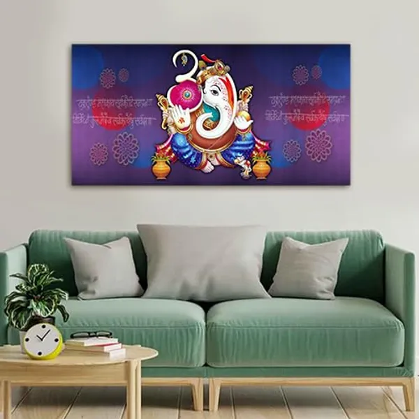 Multicolour_Beautiful_Lord_Ganesha_Painting_Canvas_Wall_Frame_For_Living_Room_Wall_Decor_|_Lord_Ganesh_Ji_Ganpati_Painting_With_Frame_|_Canvas_Painting_(Ready_To_Hang)_(60_By_30_Inches)