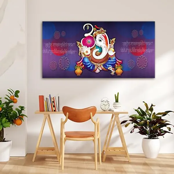 Multicolour_Beautiful_Lord_Ganesha_Painting_Canvas_Wall_Frame_For_Living_Room_Wall_Decor_|_Lord_Ganesh_Ji_Ganpati_Painting_With_Frame_|_Canvas_Painting_(Ready_To_Hang)_(60_By_30_Inches)
