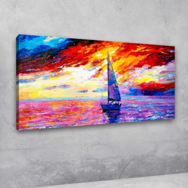 Multicolour_Beautiful_Landscape_Big_Panoramic_Sail_Ship_During_Sunset_Seascape_Canvas_Painting_Wall_Frame_Wall_Decor_For_Living_Room,_Modern_Art_Painting_(Ready_To_Hang)_(48_By_24_Inches)